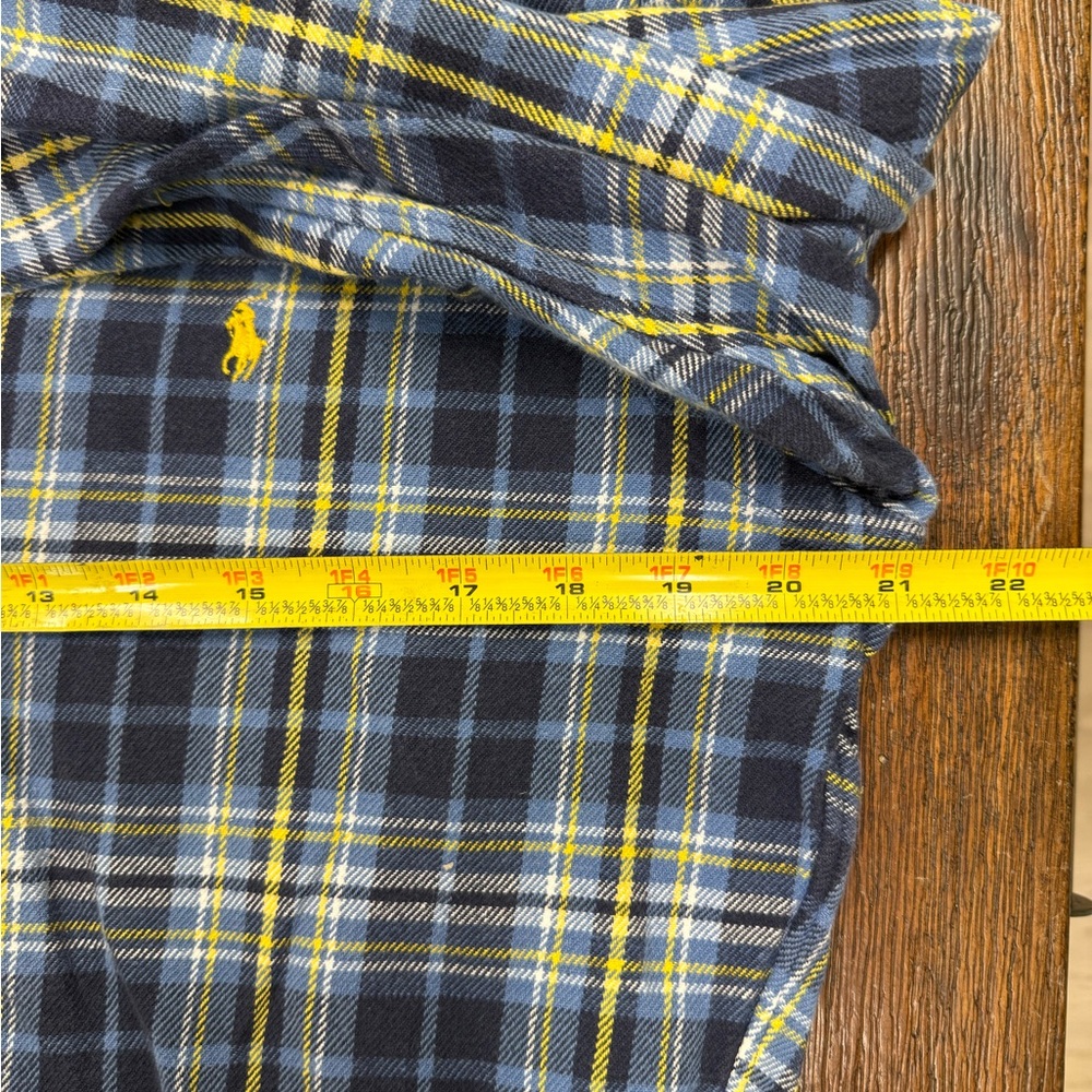 Ralph Lauren Men's Navy and Yellow Plaid Shirt - Picture 9 of 11